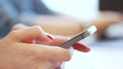 Close up of people using phones for office mobile Stock Footage 73439809