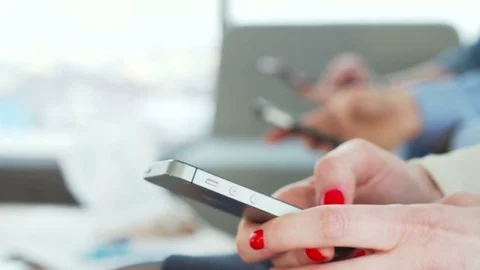 Close up of people using phones for office mobile Stock Footage 73440023