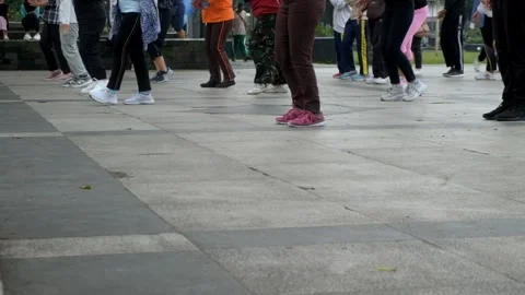 Close up of people's legs doing exercise Stock Footage 273991229