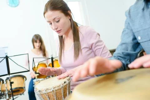 Close up of a percussion lesson Stock Photos