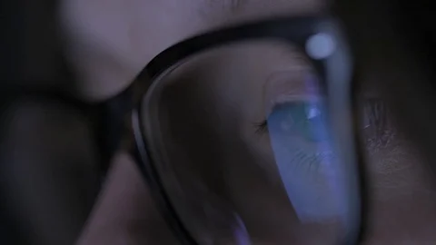 Close up of person in front of a computer Video stock 96249484