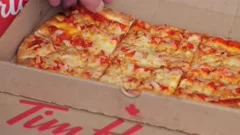 Domino's Pizza box rotating dark backgro, Stock Video