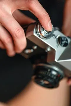 Close Up of Person Holding Camera Stock Photos