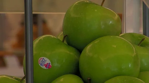Close up of person picking up an apple Stock Footage 40766095