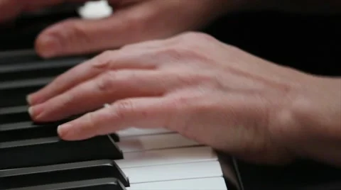 Close-Up of Person Playing Piano Stock Footage 59792090