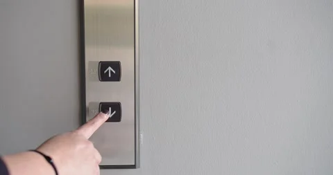 Close up person pushing on the button elevator Stock Footage 147448773