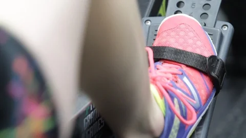 Close Up of Person on Rowing Machine Stock Footage 88186941