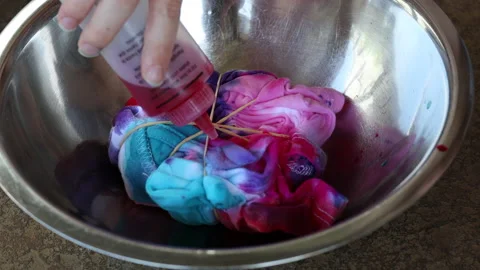 Up Close Person Tie Dying Stock Footage 168545271