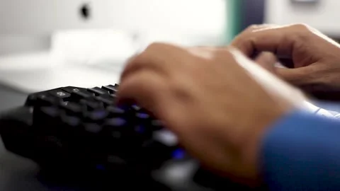 Close-up Person Typing on the Computer Keyboard. Video stock 164310335