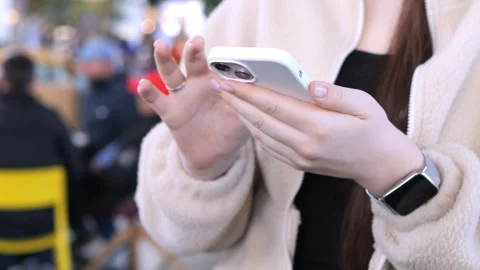 Close-up of person using smartphone 스톡 동영상 340918327