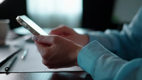 Close-up of person using smartphone Video stock 348121687