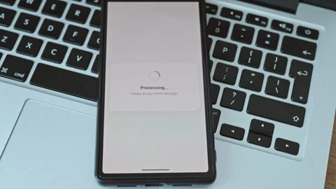 Close up of person using smartphone to pay online with transaction declined Stock Footage 337998687