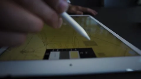 A close up of a person using a tablet Video stock 155536667