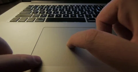 Close up of person using trackpad Stock Footage 81948436