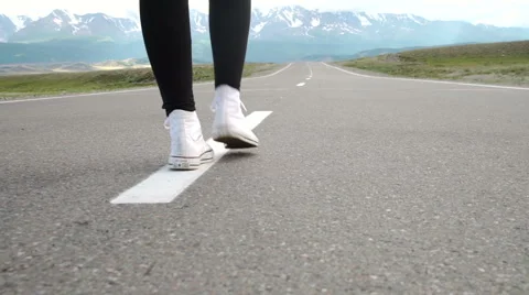 Close up of person walking on mountain Stock Footage 65486277