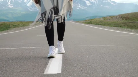 Close up of person walking on mountain Stock Footage 65486454