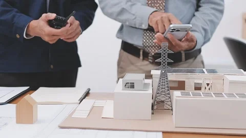 Close-up Of Person's engineer Hand Drawing Plan On Blue Print with architec.. Stock Footage 345607795