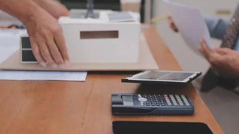 Close-up Of Person's engineer Hand Drawing Plan On Blue Print with architec.. Stock Footage 345607876