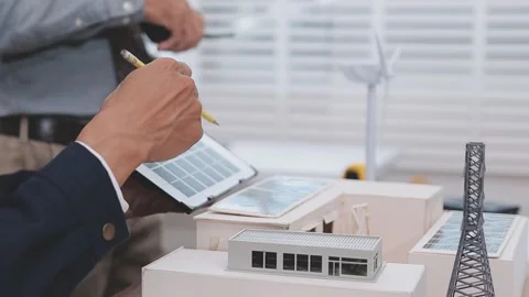 Close-up Of Person's engineer Hand Drawing Plan On Blue Print with architec.. Stock Footage 345607934