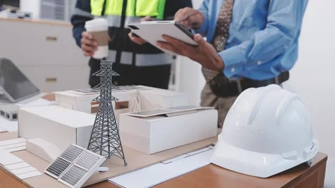 Close-up Of Person's engineer Hand Drawing Plan On Blue Print with architec.. Stock Footage 345608437