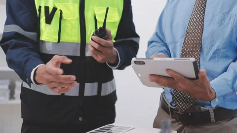 Close-up Of Person's engineer Hand Drawing Plan On Blue Print with architec.. Stock Footage 345608451