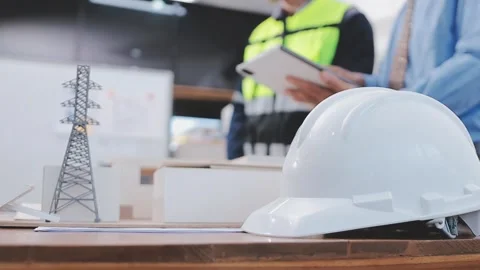 Close-up Of Person's engineer Hand Drawing Plan On Blue Print with architec.. Stock Footage 345608467