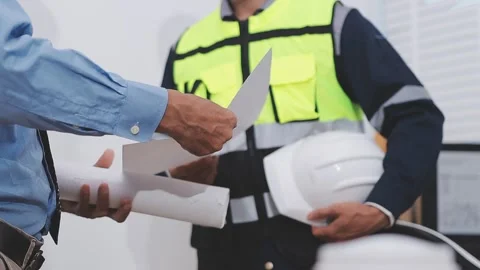 Close-up Of Person's engineer Hand Drawing Plan On Blue Print with architec.. Stock Footage 345608815