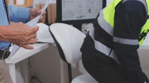 Close-up Of Person's engineer Hand Drawing Plan On Blue Print with architec.. Stock Footage 345608913