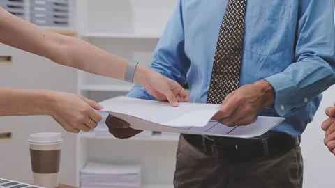 Close-up Of Person's engineer Hand Drawing Plan On Blue Print with architec.. Stock Footage 345608985