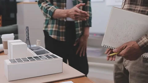 Close-up Of Person's engineer Hand Drawing Plan On Blue Print with architec.. Stock Footage 345610711