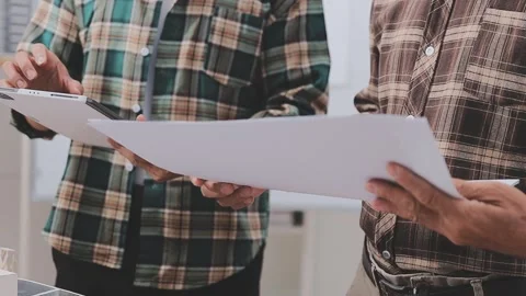 Close-up Of Person's engineer Hand Drawing Plan On Blue Print with architec.. Stock Footage 345610764
