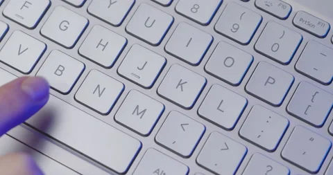 Close-up of a person's finger pressing the SPACE bar. View from above. Stock Footage 168741018