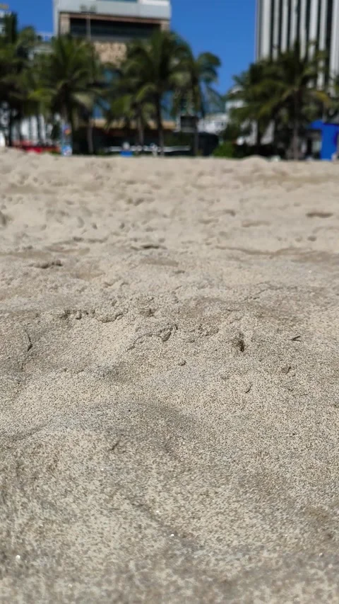Close-up Perspective of Golden Beach Sand Texture Stock Footage 321890635