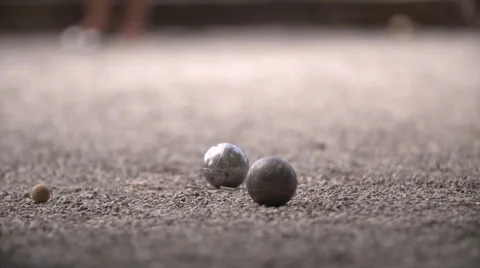 Close up of petanque game Stock Footage 68525483