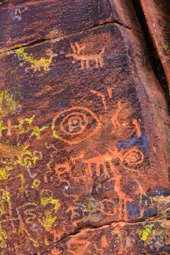 Close Up Petroglyph Panel Stock Photos