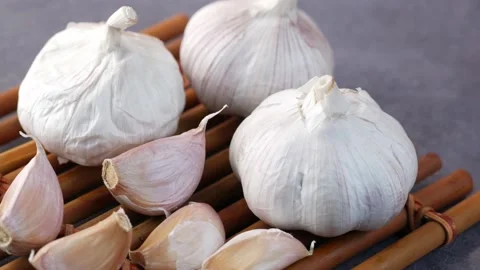 Close up pf garlic on black background, Stock Footage 167834198