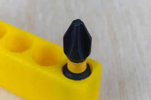 Close-up of a Phillips type screwdriver bit Stock Photos