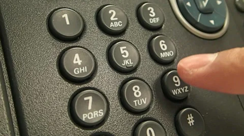 A close up of a phone and a hand calling the emergency number 911 Stock Footage 34386524