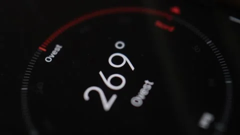 Close-up phone compass. digital compass for travel on iphone Video stock 201409937