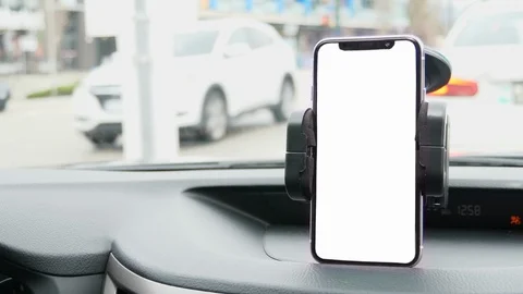 Close Up Phone GPS, Movile Navigation Car App Map, Smartphone Route Stock Footage 107501160