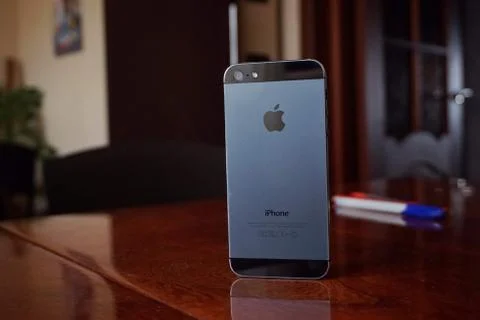 A close up of a phone on the table Stock Photos
