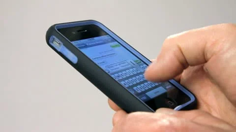 CLOSE-UP PHONE TEXTING ON WHITE BACKGROUND Stock Footage 10727620