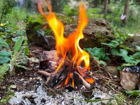 Close-up photo of burning fire Fotos de archivo