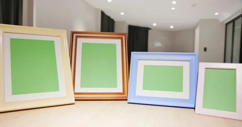 Close up of photo frames Stock Footage 141991720