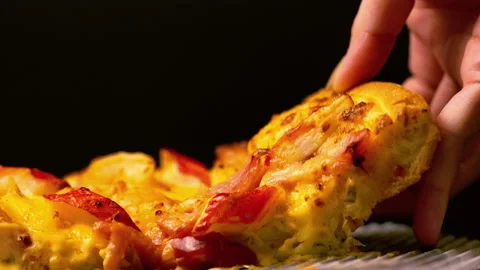 Close-up photo of pizza Stock Footage 221787773