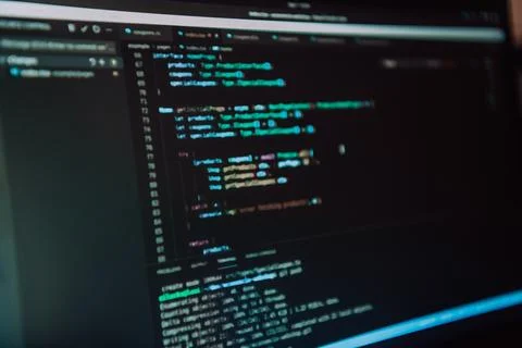 Close-up photo of programming language code 库存照片