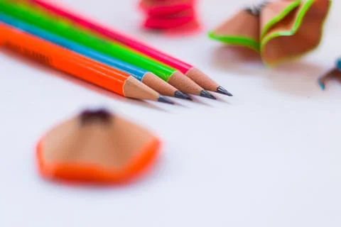 Close up photography of color pencil Stock Photos