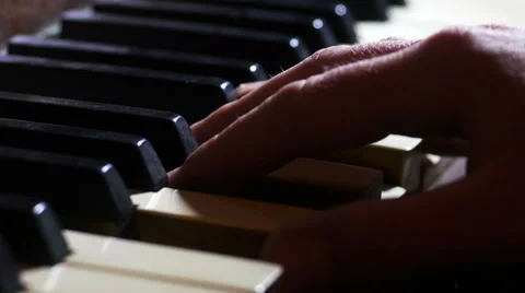 Close up of pianist's hand Stock Footage 52543412
