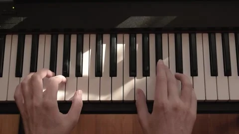 Close-up of pianist's hands play the electro piano Stock Footage 171173696