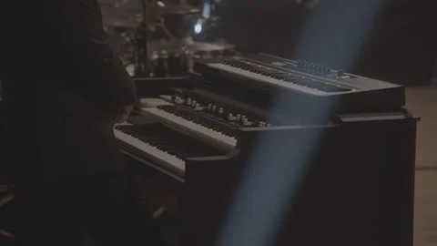 Close up of piano during performance Stock Footage 136336205